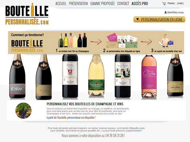 Bouteille personnalisée création site e-commerce Lyon