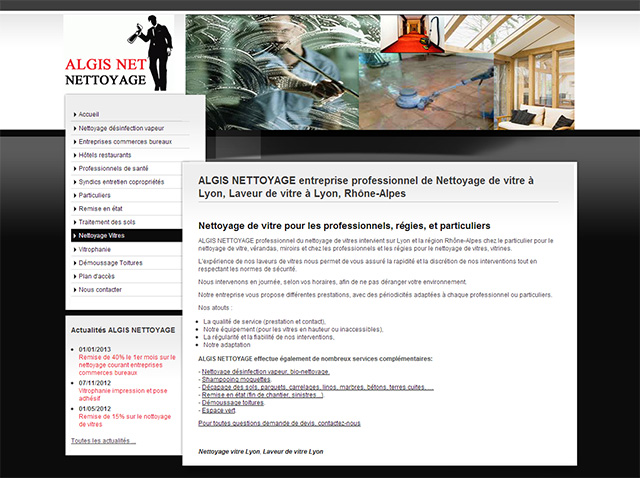 Algis Nettoyage site internet, référencement site web